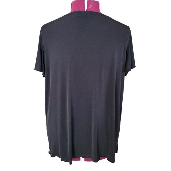 Cato Woman Black & White V-Neck Blouse (Size 22/24W) - Picture 4 of 6